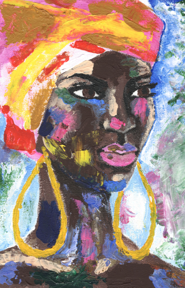 Woman with Earrings Glass Wall Art