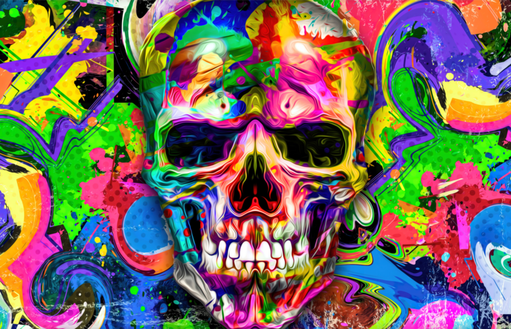 Skull Glass Wall Art