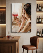 Wine and Women Glass Art - Lifestyle preview in a designer interior