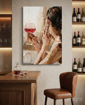 Wine and Women Glass Art - Lifestyle preview in a designer interior