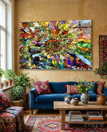 Colorful Mosaic Glass Art - Lifestyle preview in a designer interior