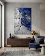 Blue Marble Glass Art - Lifestyle preview in a designer interior