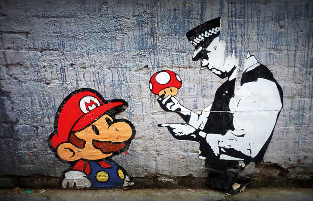 Super Mario Glass Art