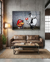 Super Mario Glass Art - Lifestyle preview in a designer interior