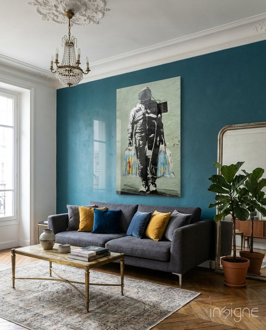 Space Market Glass Art - Lifestyle preview in a designer interior