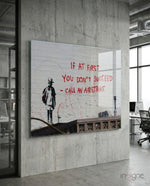 If you failed... Glass Art - Lifestyle preview in a designer interior