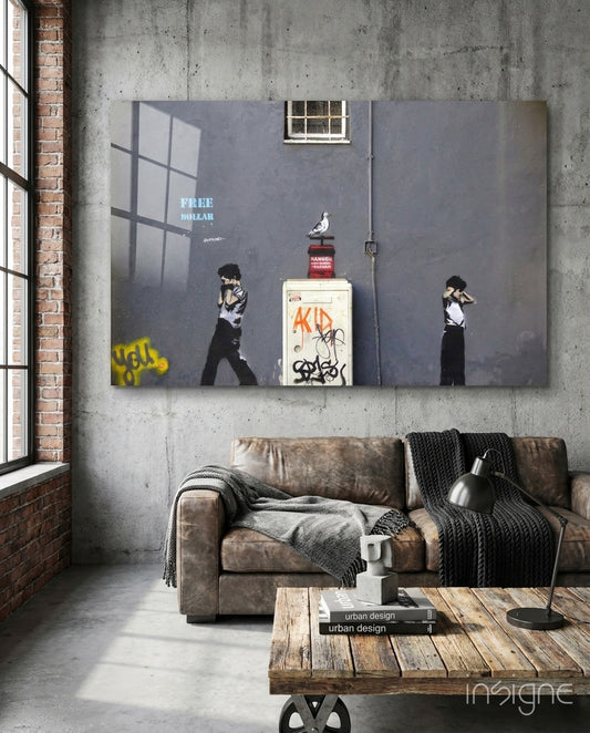 Waiting for Explosion Glass Art - Lifestyle preview in a designer interior