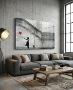 Flying Heart Glass Art - Lifestyle preview in a designer interior