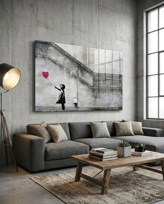 Flying Heart Glass Art - Lifestyle preview in a designer interior