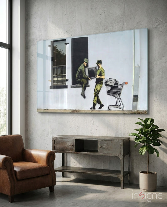 Soldier Glass Art - Lifestyle preview in a designer interior