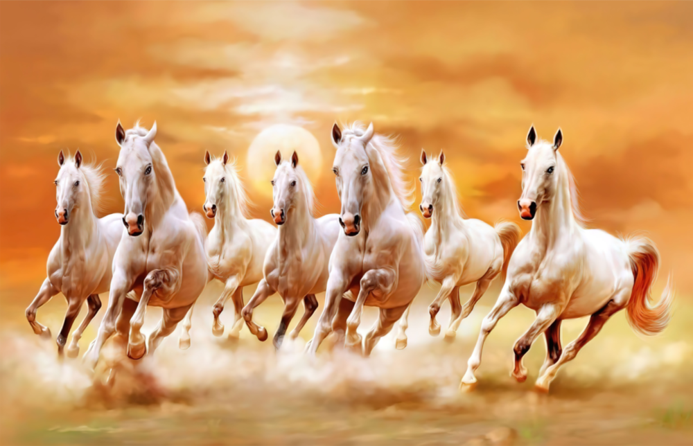 Running Horses Glass Art
