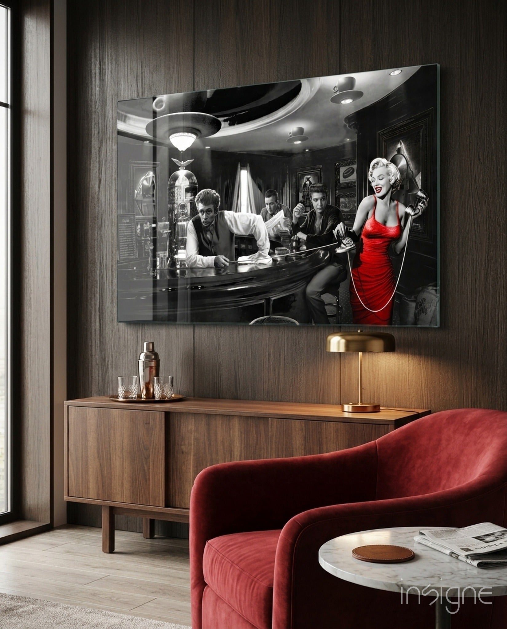 GOLDEN AGE STARLET Glass Wall Art — Hollywood Diner James Dean