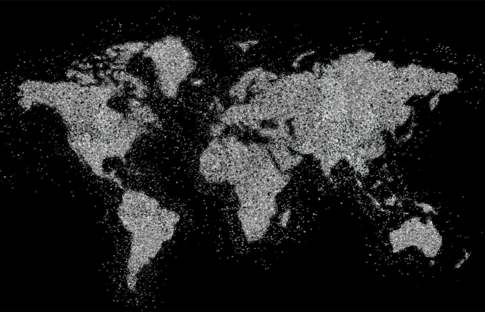 World Map Glass Art