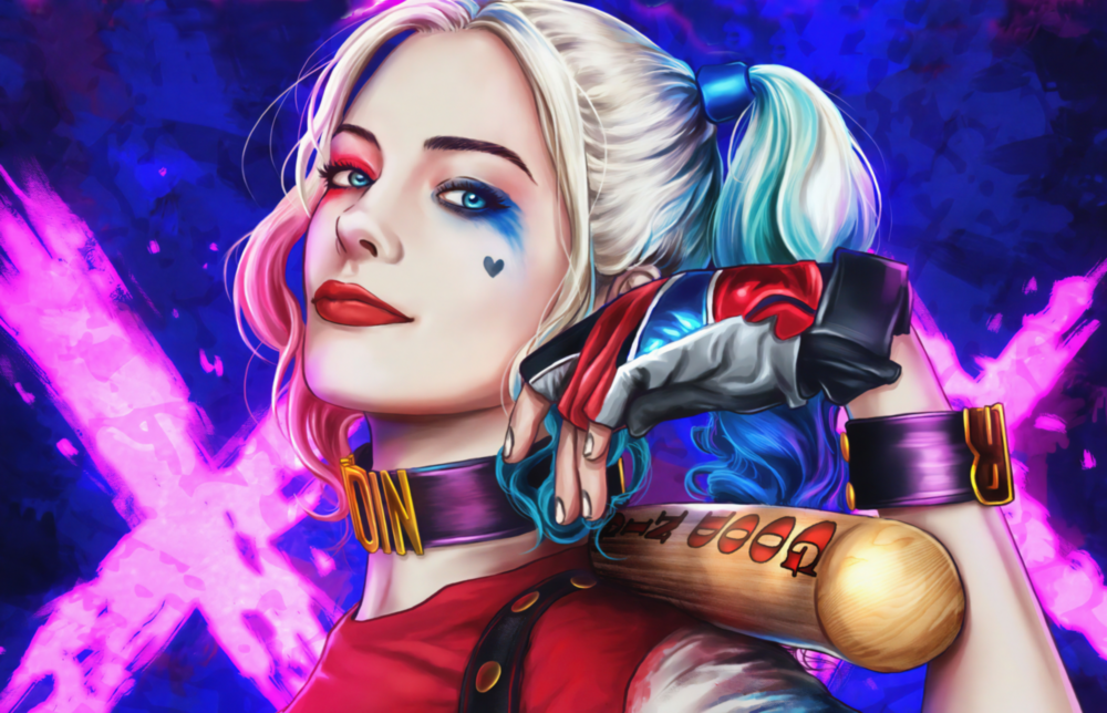 Harley Quinn Glass Art