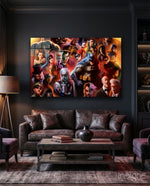 Batman and DC Characters Glass Art - Lifestyle preview in a designer interior