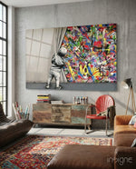 Behind the Curtain Glass Art - Lifestyle preview in a designer interior