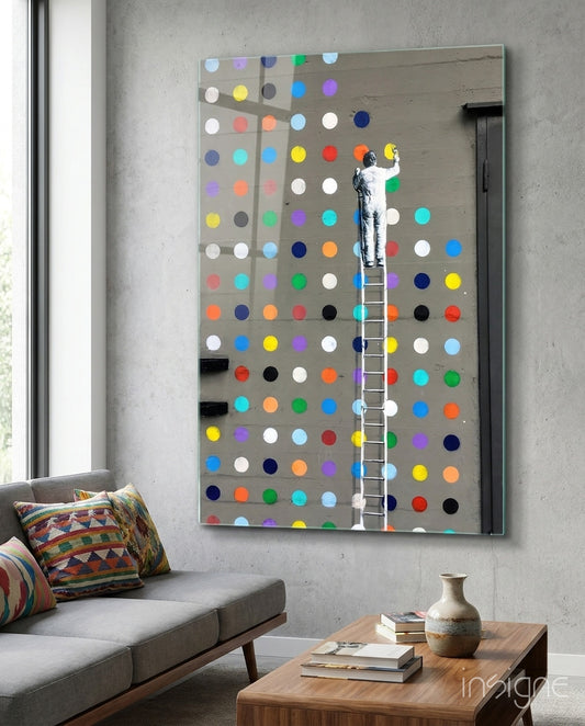 Dots Glass Art - Lifestyle preview in a designer interior