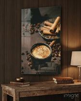 Cinnamon Coffee Glass Art - Lifestyle preview in a designer interior