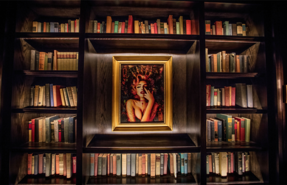 Bookshelf Glass Art