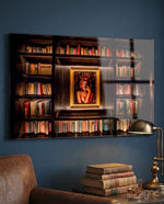 Bookshelf Glass Art - Lifestyle preview in a designer interior