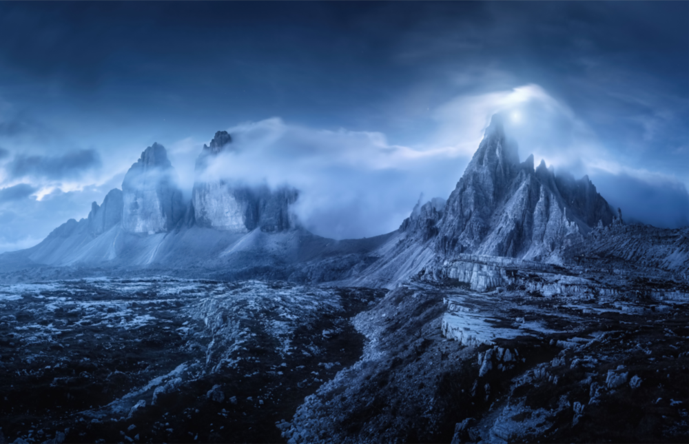Imposing Mountains Glass Art