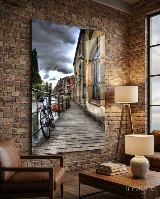 Street View Glass Wall Art - Lifestyle preview in a designer interior