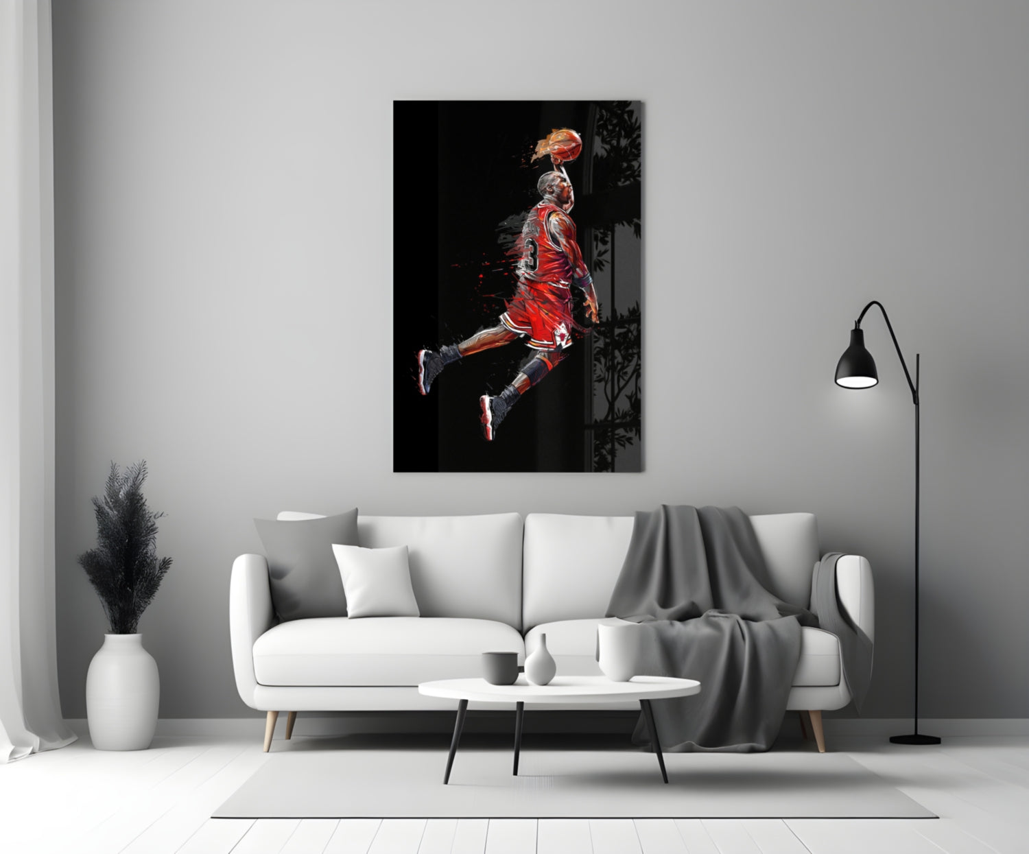 Michael Jordan Glass Wall Art.