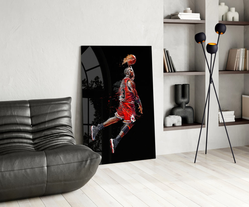 Michael Jordan Glass Wall Art.