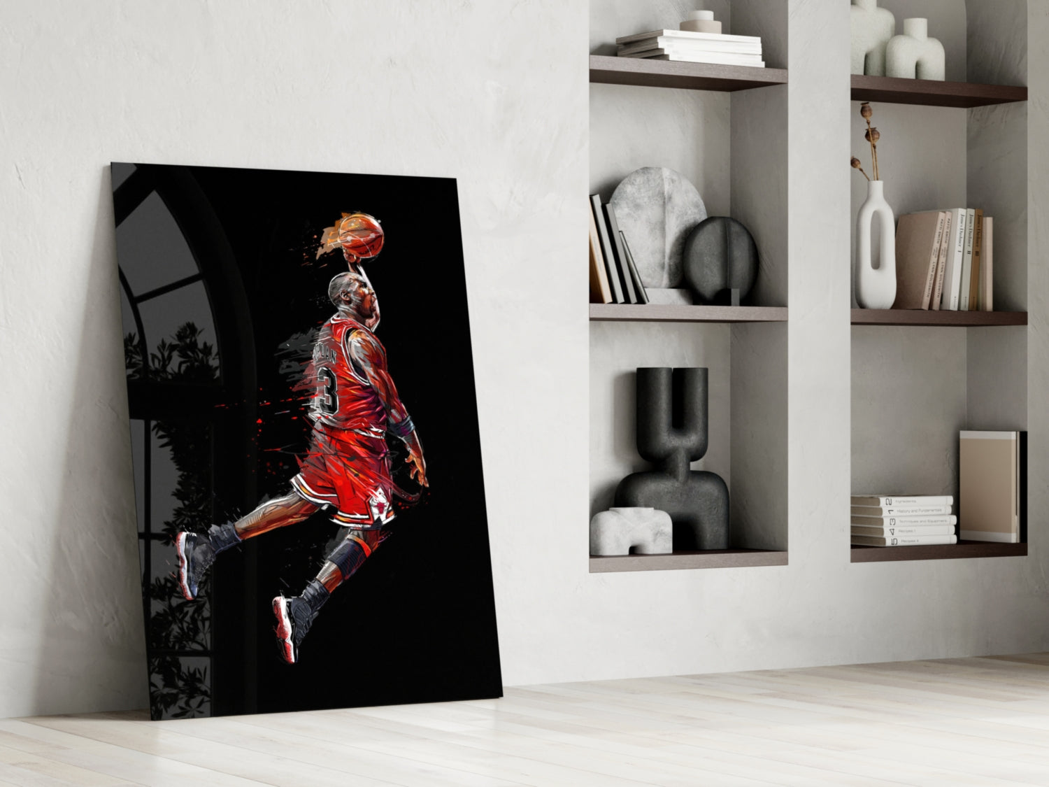 Michael Jordan Glass Wall Art.