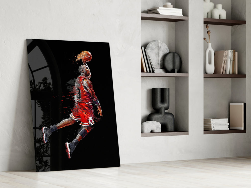 Michael Jordan Glass Wall Art.
