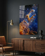 Space Glass Wall Art - Lifestyle preview in a designer interior
