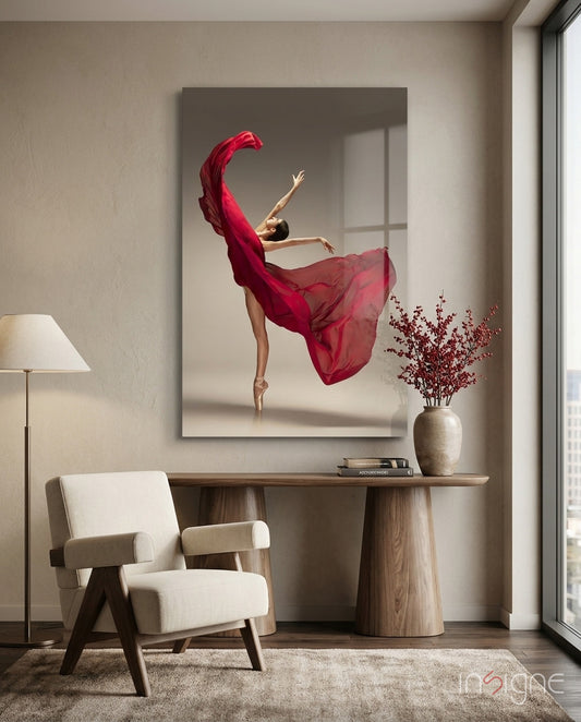 Ballerina Glass Wall Art - Lifestyle preview in a designer interior