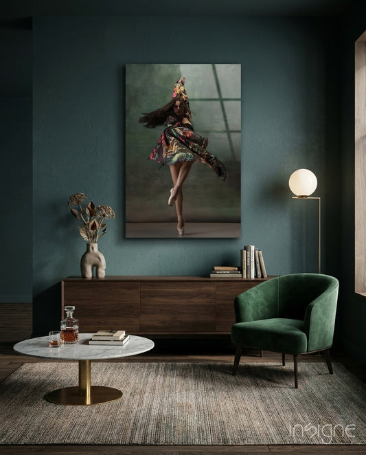 Ballerina Glass Wall Art - Lifestyle preview in a designer interior