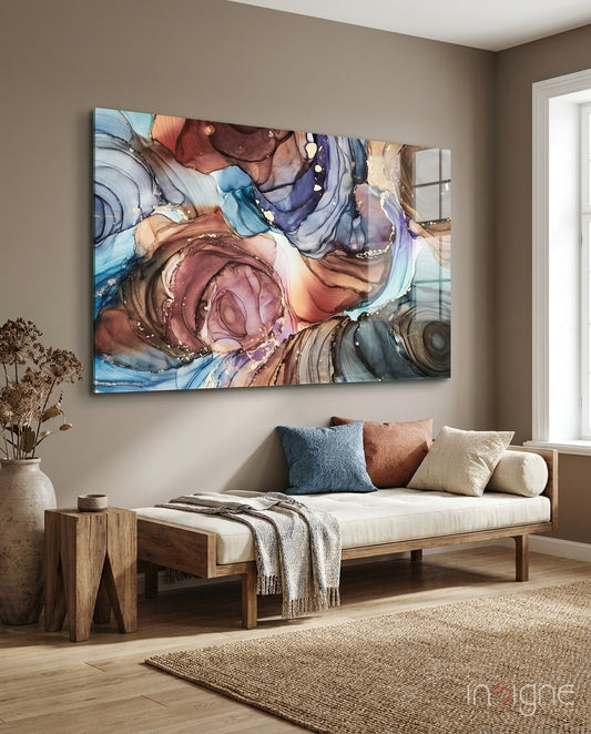 Marble  Glass Wall Art - Lifestyle preview in a designer interior