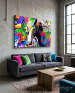 Colored Horse Glass Wall Art - Lifestyle preview in a designer interior