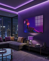 Cool Statue Glass Wall Art - Lifestyle preview in a designer interior