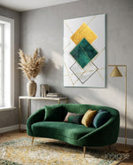 Squares Glass Wall Art - Lifestyle preview in a designer interior