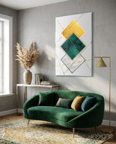 Squares Glass Wall Art - Lifestyle preview in a designer interior