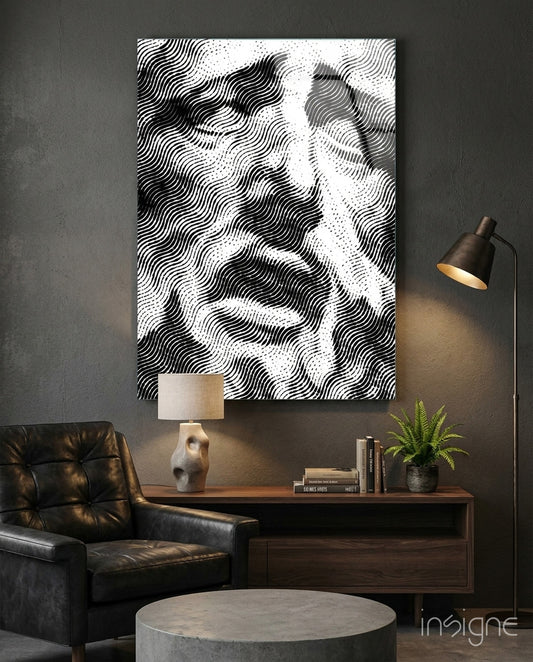 Melting Mind Glass Wall Art - Lifestyle preview in a designer interior