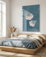 Falling Leaves Glass Wall Art - Lifestyle preview in a designer interior