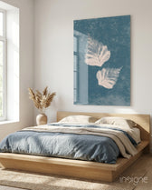 Falling Leaves Glass Wall Art - Lifestyle preview in a designer interior