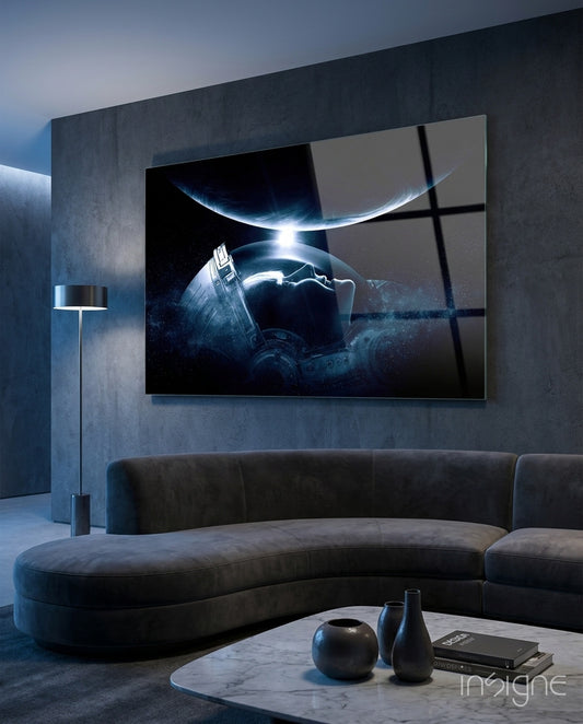 Astronaut's Look Glass Wall Art - Lifestyle preview in a designer interior