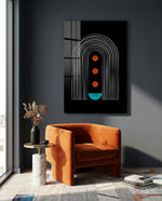 Dots Under the Rainbow Glass Wall Art - Lifestyle preview in a designer interior