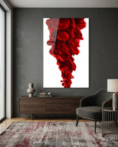Red Layers Glass Wall Art - Lifestyle preview in a designer interior