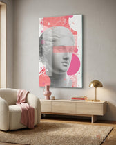 Statue Glass Wall Art - Lifestyle preview in a designer interior