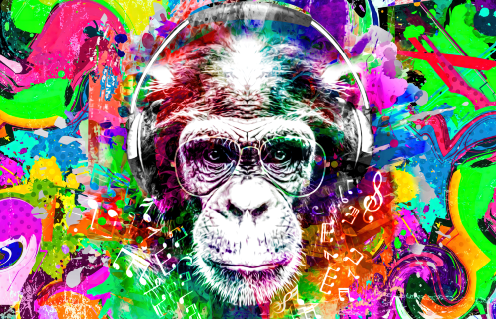 Monkey Face Glass Wall Art