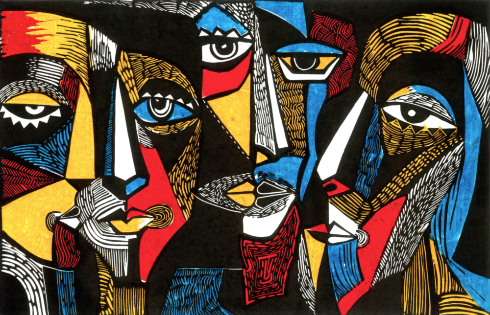 Faces Glass Wall Art