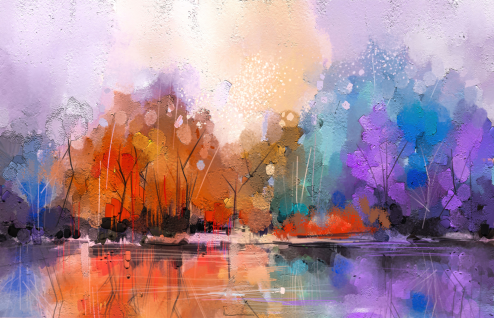 Lake View Glass Wall Art