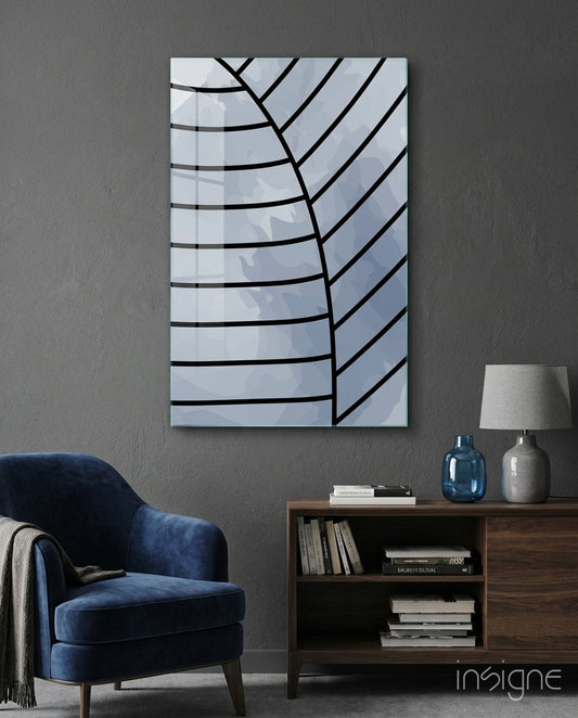 Lines of Leaf Glass Wall Art - Lifestyle preview in a designer interior