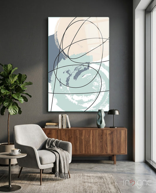 Chaotic Glass Wall Art - Lifestyle preview in a designer interior